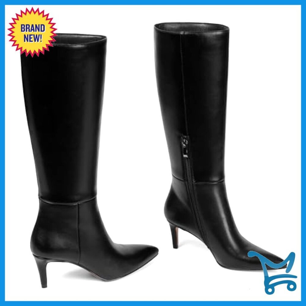 Knee High Boots Pointed Toe Stiletto Heel Side Zipper Fashion - Picture 5 of 7